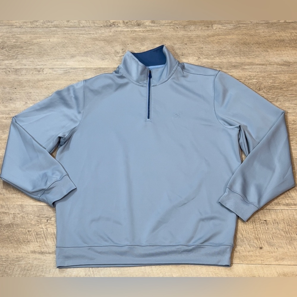 Men's Light Blue Quarter-Zip Pullover Shirt